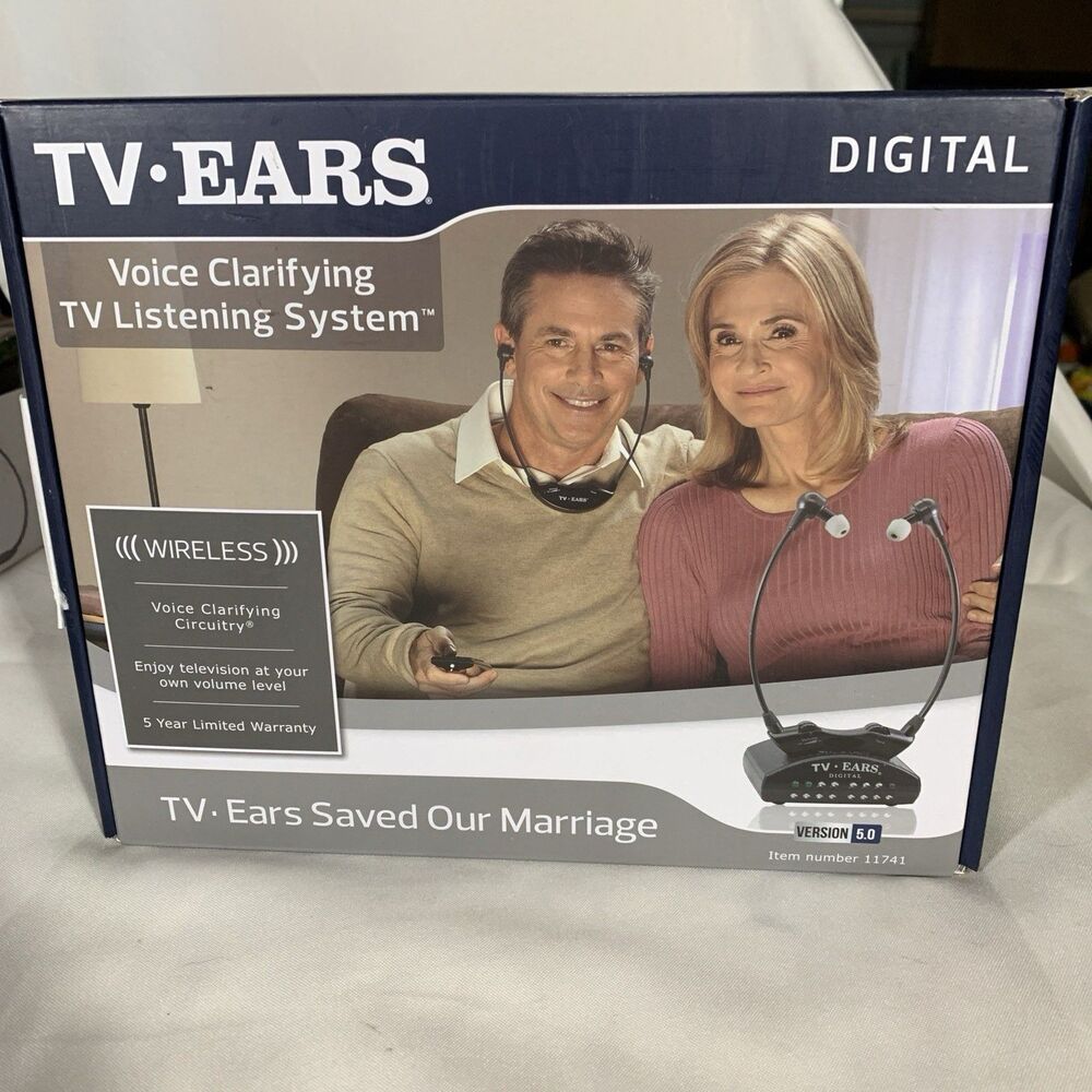 TV Ears Digital Wireless Headset System for Seniors Personal Volume Control NEW